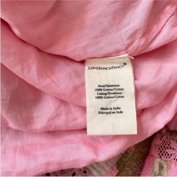 LoveShackFancy Pink Floral Tiered Midi Dress - Picture 13 of 15